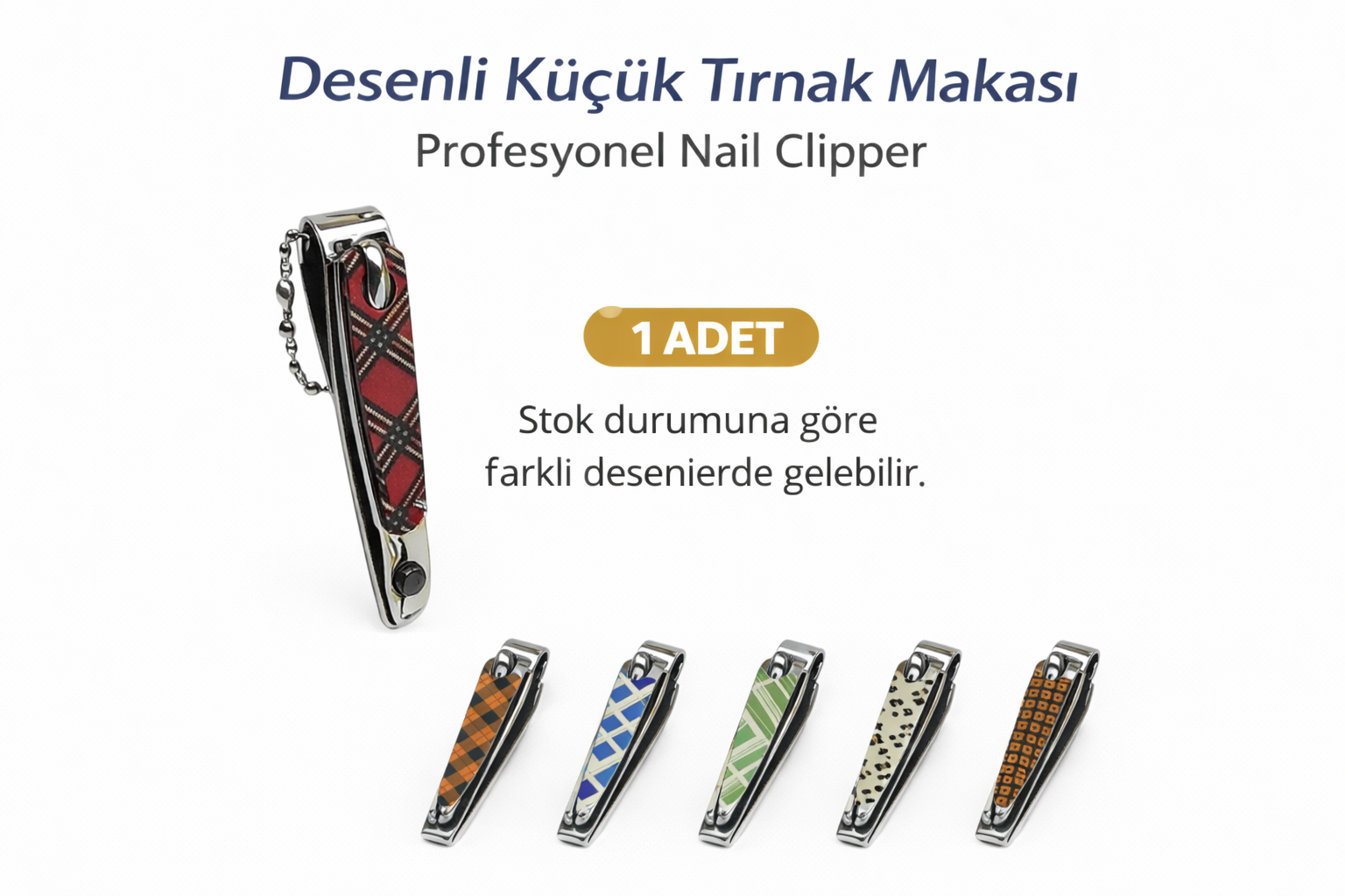 Profesyonel Küçük Tırnak Makası Desenli Nail Clipper 1 Adet
